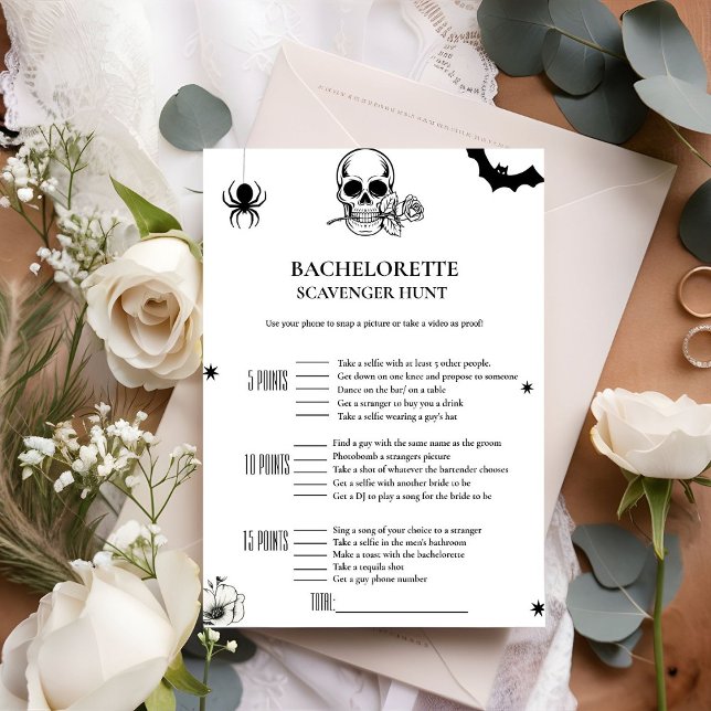 Faire-part Gothique Halloween bachelorette jeu de chasse Cart (Créateur téléchargé)