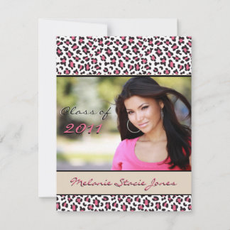 Faire-part Grad élégant / Invitation - Leopard