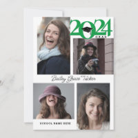 GRAD Moderne de 5 photos 2024 Graduation verte