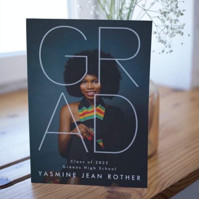 Faire-part GRAD moderne personnalisable | Photo contemporaine (Créateur téléchargé)