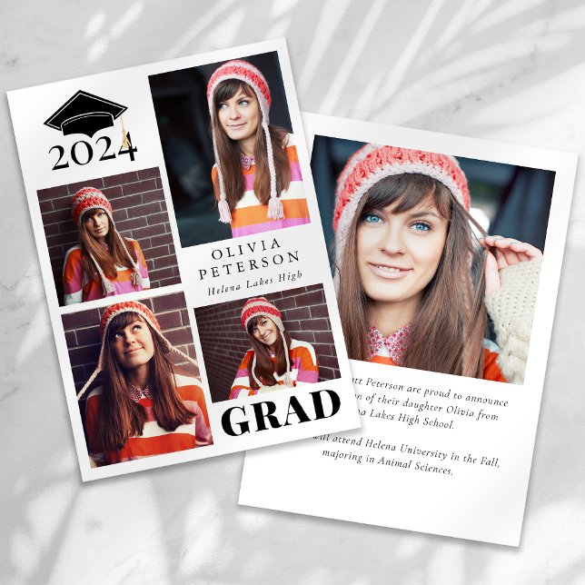 Faire-part Grad Multi Photo Collage Graduation (Créateur téléchargé)