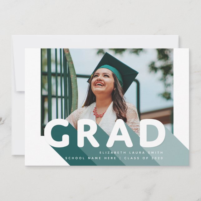 Faire-part Grad Retro Photo Green Gradualisation personnalisé (Devant)