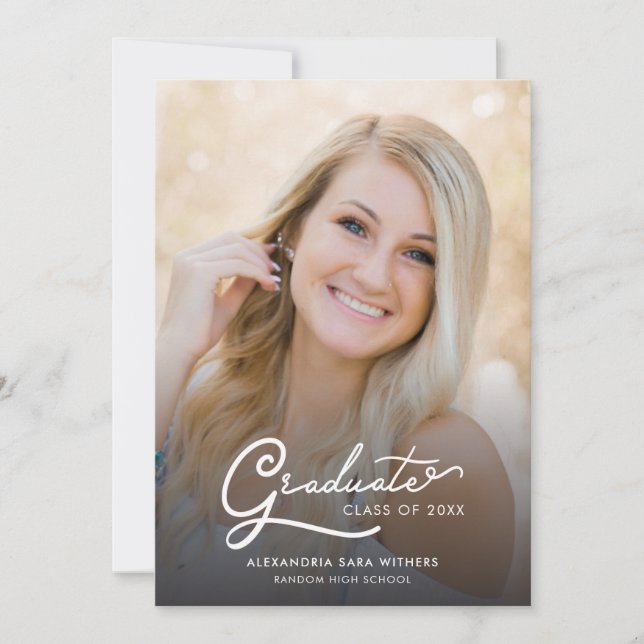 Faire-part Graduate 2 Photos Script Graduation 2025 (Devant)