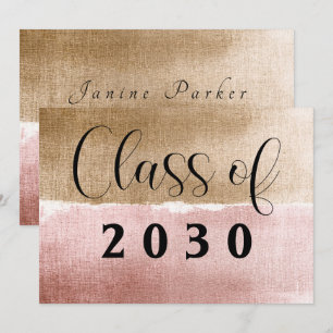 Faire-part Graduate Classe d'or et de rose Moderne Graduation