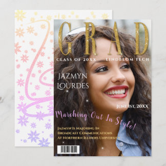 Faire-part Graduate Magazine Couverture photo Diplôme
