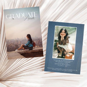 Faire-part Graduation 2024 Magazine Photo Couverture Grad