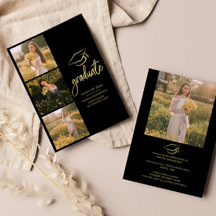 Faire-part Graduation 2024 Photo Collage Script Grad