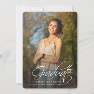 Faire-part Graduation 2025 Grad Photos Calligraphie senior