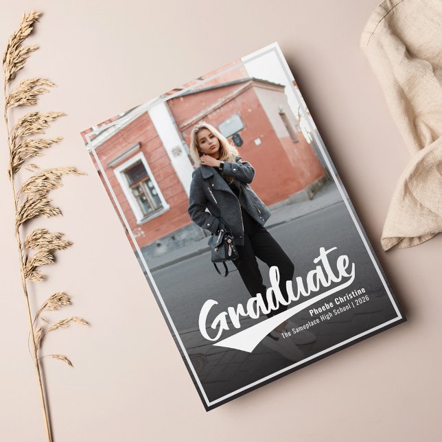 Faire-part Graduation 2025 Photo Lycée Grad (Class of 2025 Graduation Photo Announcement)