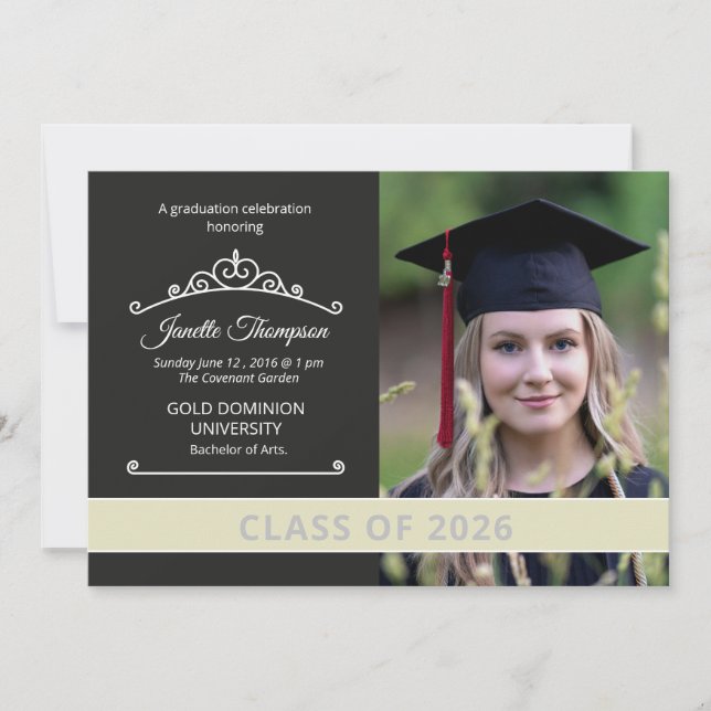 Faire-part Graduation Announcement Card Template (Devant)