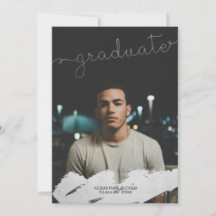 Faire-part Graduation Faux Argent Moderne Personnalisé