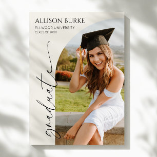 Faire-part Graduation minimale minimaliste de l'arc photo