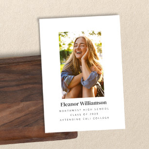 Faire-part Graduation minimaliste de White Elegant Photo Coll