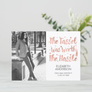 Faire-part Graduation minimaliste photo et bassel