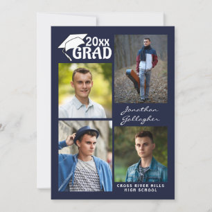 Faire-part Graduation moderne Marine Bleu 5 photo GRAD