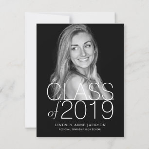 Faire-part Graduation Moderne Stacked Texte foncé Photo Invit