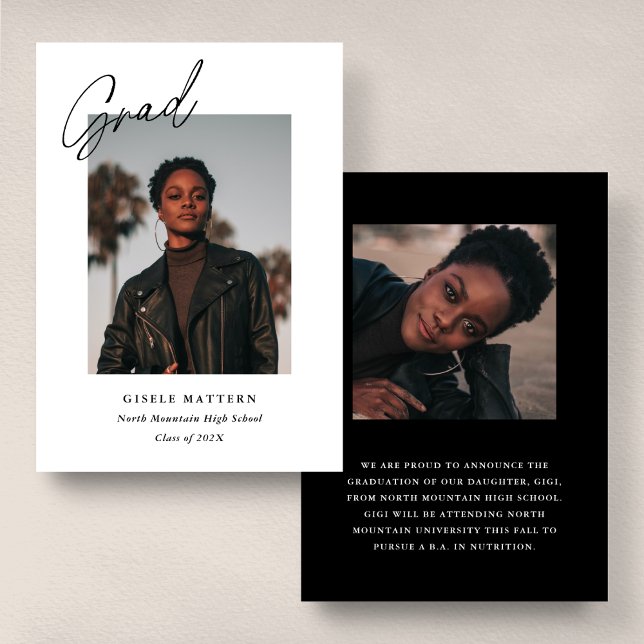 Faire-part Graduation photo moderne minimaliste (Créateur téléchargé)