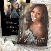 Graduation photo moderne noir