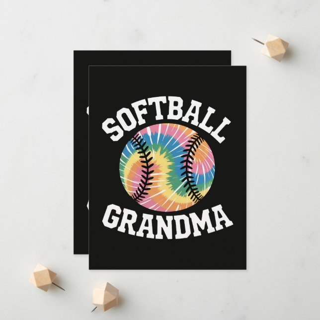 Faire-part Grand-mère de softball (Devant/Arrière en situation)