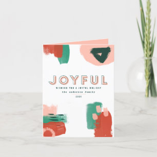 Faire-part Graphique abstrait moderne rouge, rose + vert joye