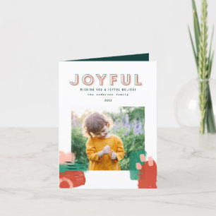 Faire-part Graphique abstrait moderne rouge, rose + vert phot