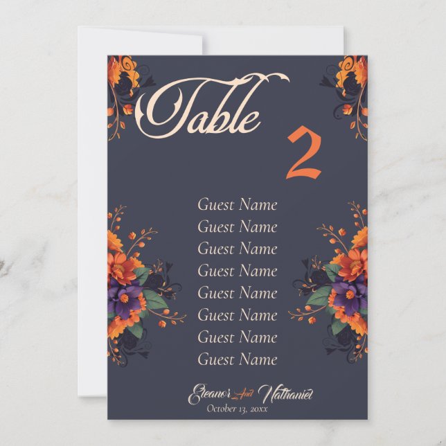 Faire-part Graphique de sièges de table individuels gothiques (Devant)