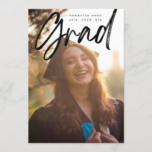 Faire-part Gras Brush noir Grad Moderne Photo University Anno