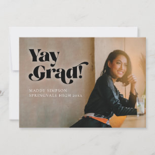 Faire-part Gras Police Moderne Minimaliste Photo Graduation A