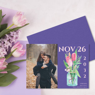 Faire-part Gras violet et flou Photo florale Enregistrer la d