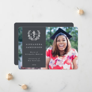 Faire-part Gray+White Doctor of Osteopathic Medicine Photo