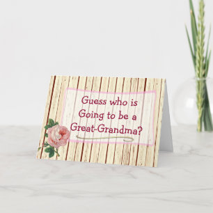 Faire-part Great Grandma Vintage Rose Baby Announcement Card