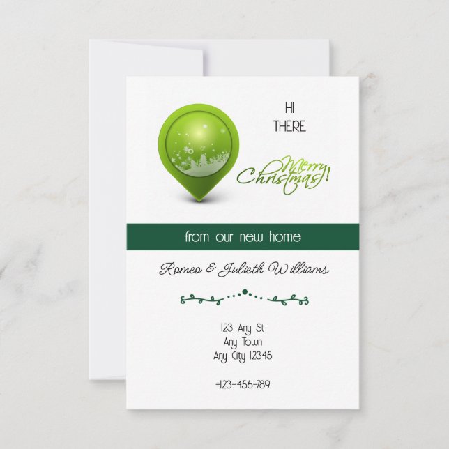 Faire-part Green Location New Home Announcement (Devant)