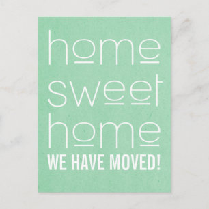 Faire-part Green Modern Home Sweet Home Carte postale