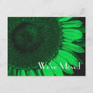 Faire-part Green Sunflower Nouvelle adresse Carte postale Flo