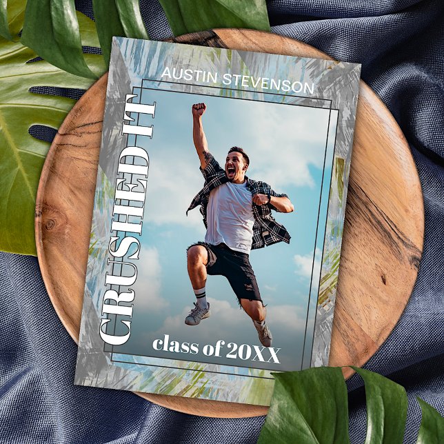 Faire-part Green Turquoise Blue Grey Graduation (Créateur téléchargé)