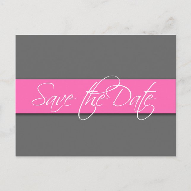Faire-part Gris rose Enregistrer la date Carte postale (Devant)