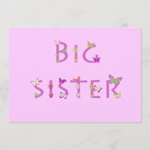 Faire-part Grosse soeur Faire-part, papillons & fleurs
