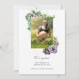 Faire-part Grossesse de la photo géométrique succulente