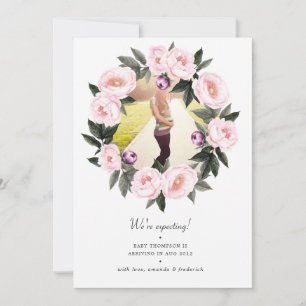 Faire-part Grossesse de la photo rose pâle