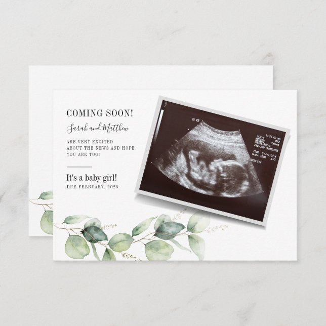 Faire-part Grossesse d'Eucalyptus Eucalyptus Reveal (Devant / Derrière)