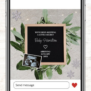 Faire-part Grossesse d'hiver Petit Sonogramme Secret Flocon d