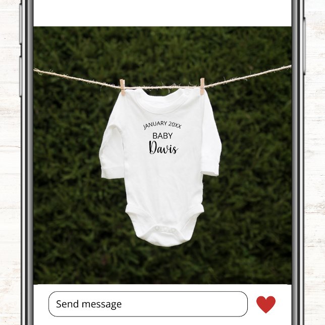 Faire-part Grossesse photo en hiver simple (cute simple photo pregnancy announcement card winter pregnancy reveal )