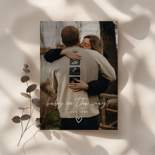 Faire-part Grossesse photo minimaliste moderne (Créateur téléchargé)