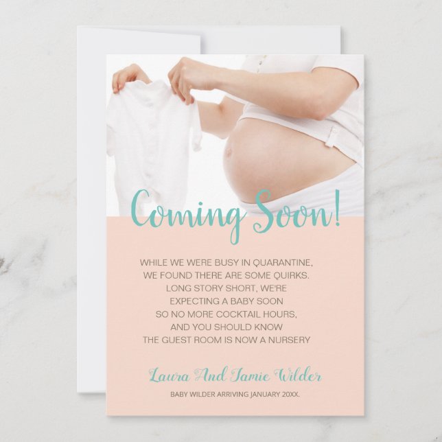 Faire-part Grossesse photo moderne (Devant)