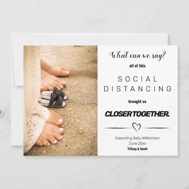 Faire-part Grossesse sociale minimaliste amusante (Devant)