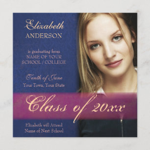 Faire-part grunge d'obtention du diplôme de