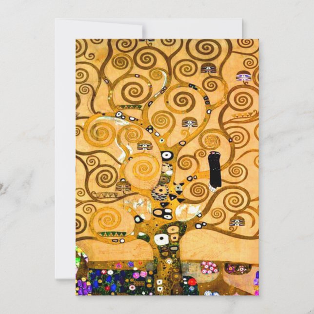 Faire-part Gustav Klimt Arbre de vie (Devant)