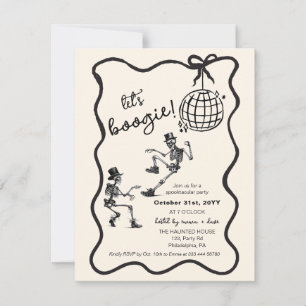 Faire-part Halloween Squelettes de la fête de la danse adulte