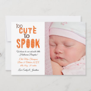 Faire-part Halloween trop mou pour parler Photo Nouvelle Bébé