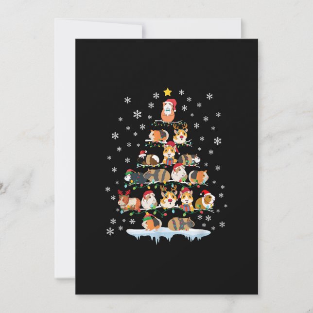 Faire-part Hamster Lover Christmas Tree Guinée Pigs (Devant)